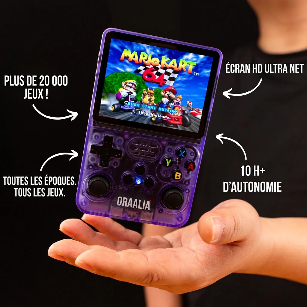ORAALIA RETRO : plus de 20 000 jeux, écran HD ultra net, 10 h+ d'autonomie