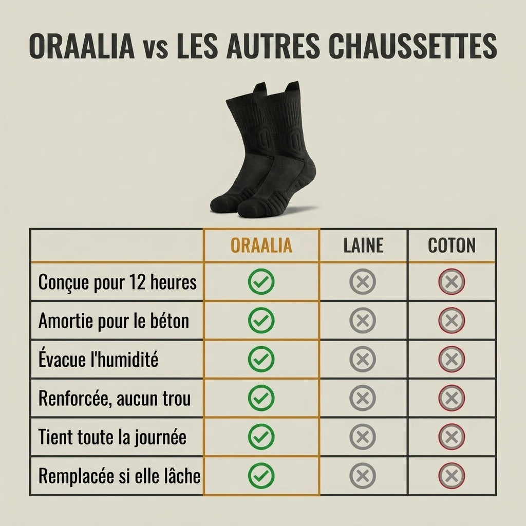 ORAALIA face aux chaussettes en laine et en coton